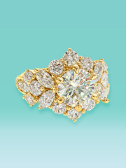 Floral Halo Lab Diamond Statement Ring