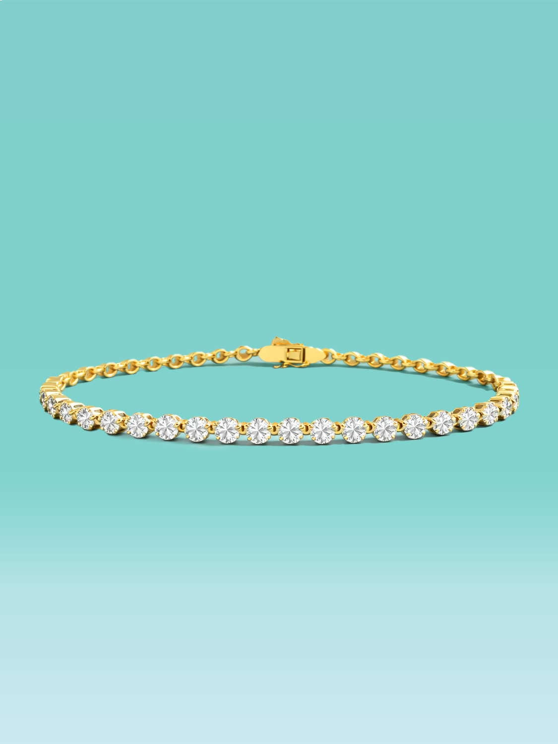 Framed Round Cut Lab Diamond Tennis Bracelet