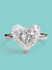 Heart Cut Solitaire Lab Diamond Engagement Ring