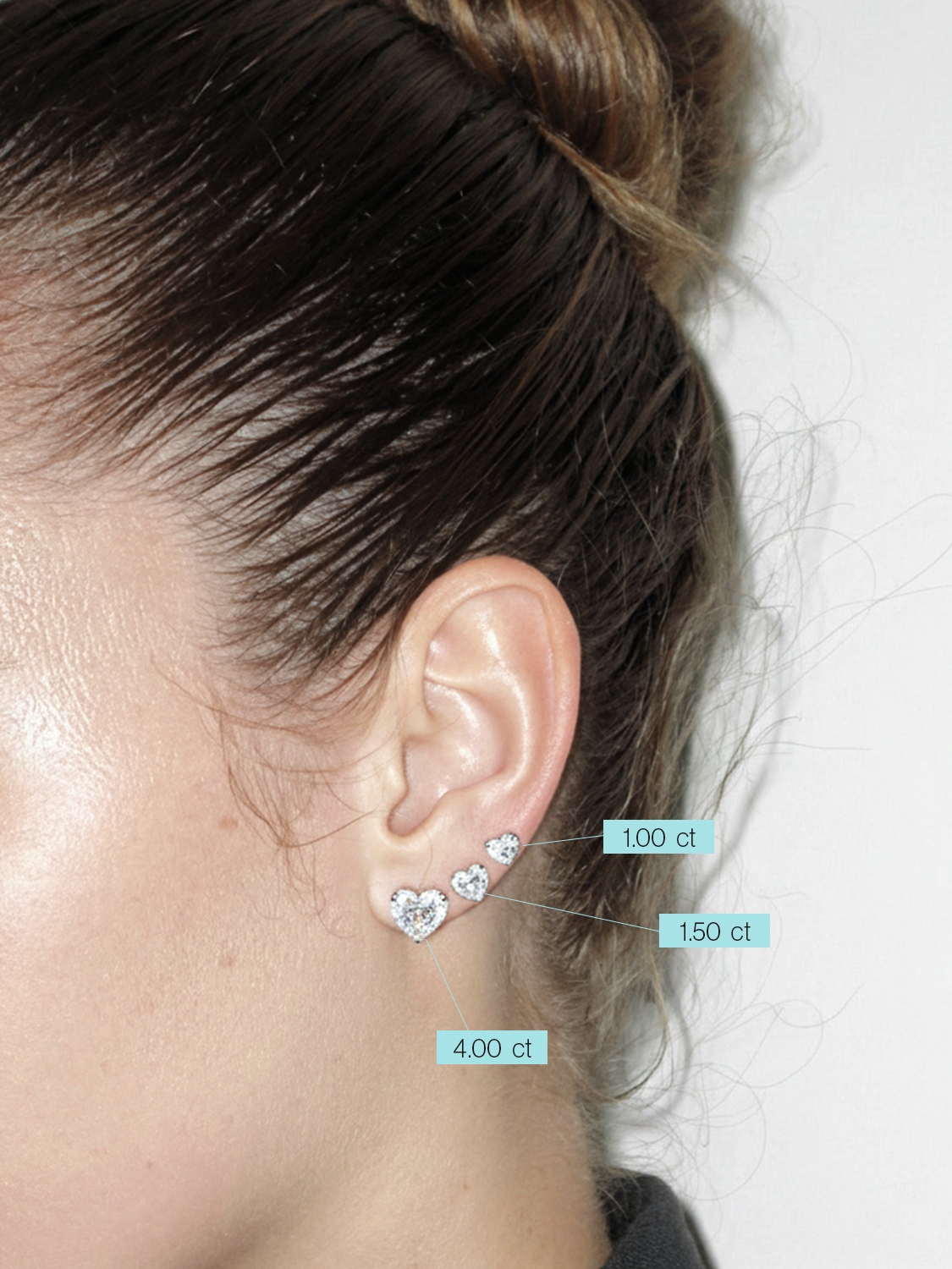 Heart Cut Lab Diamond Grown Diamond Stud Earrings