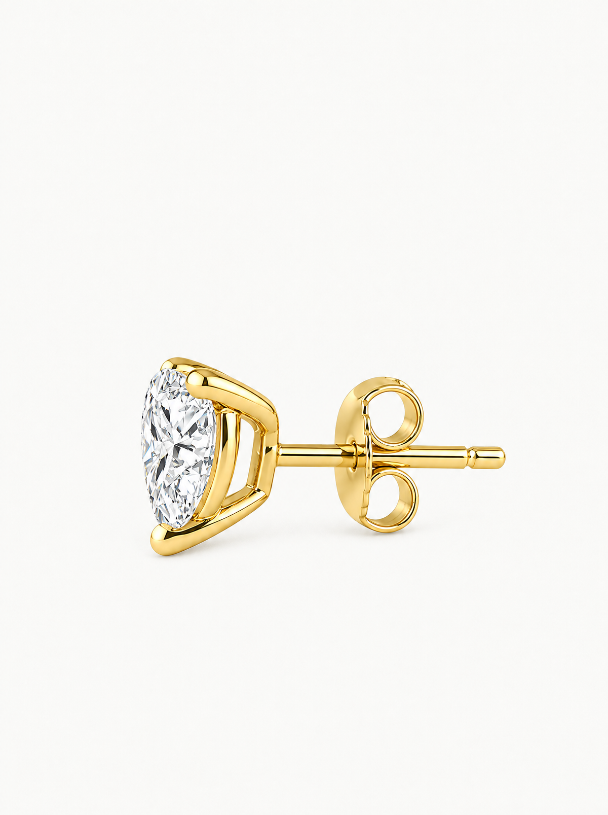 Heart Cut Lab-Grown Diamond Stud Earrings, with push back earring backs — Bow Tie Lab Diamonds