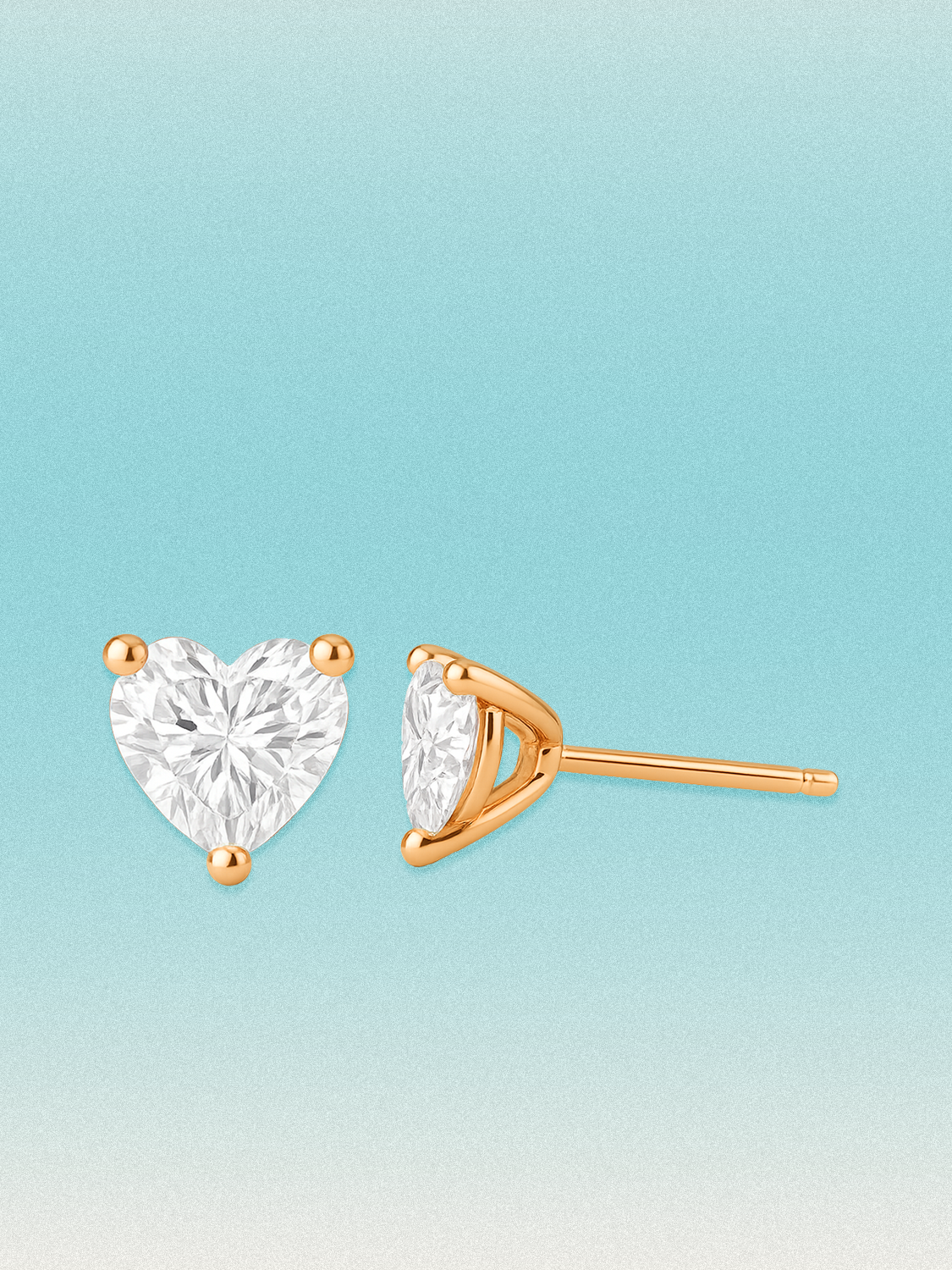 Heart Cut Lab Diamond Grown Diamond Stud Earrings