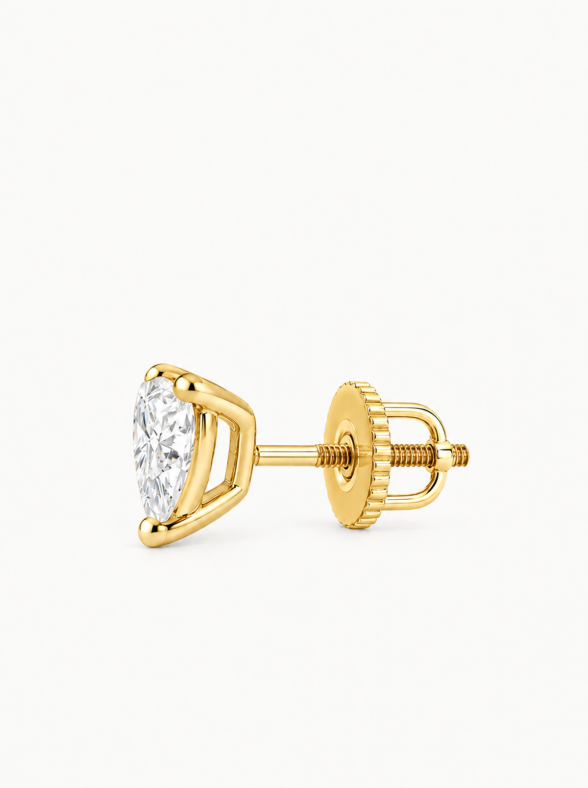 Heart Cut Lab-Grown Diamond Stud Earrings, with screw back earring backs — Bow Tie Lab Diamonds