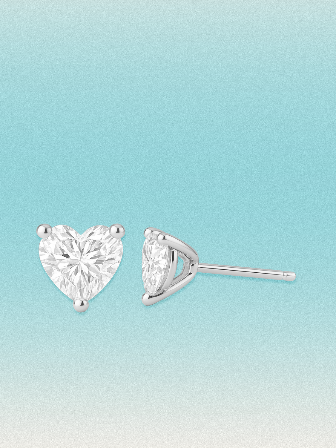 Heart Cut Lab Diamond Grown Diamond Stud Earrings