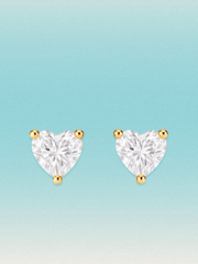 Heart Cut Lab Diamond Grown Diamond Stud Earrings