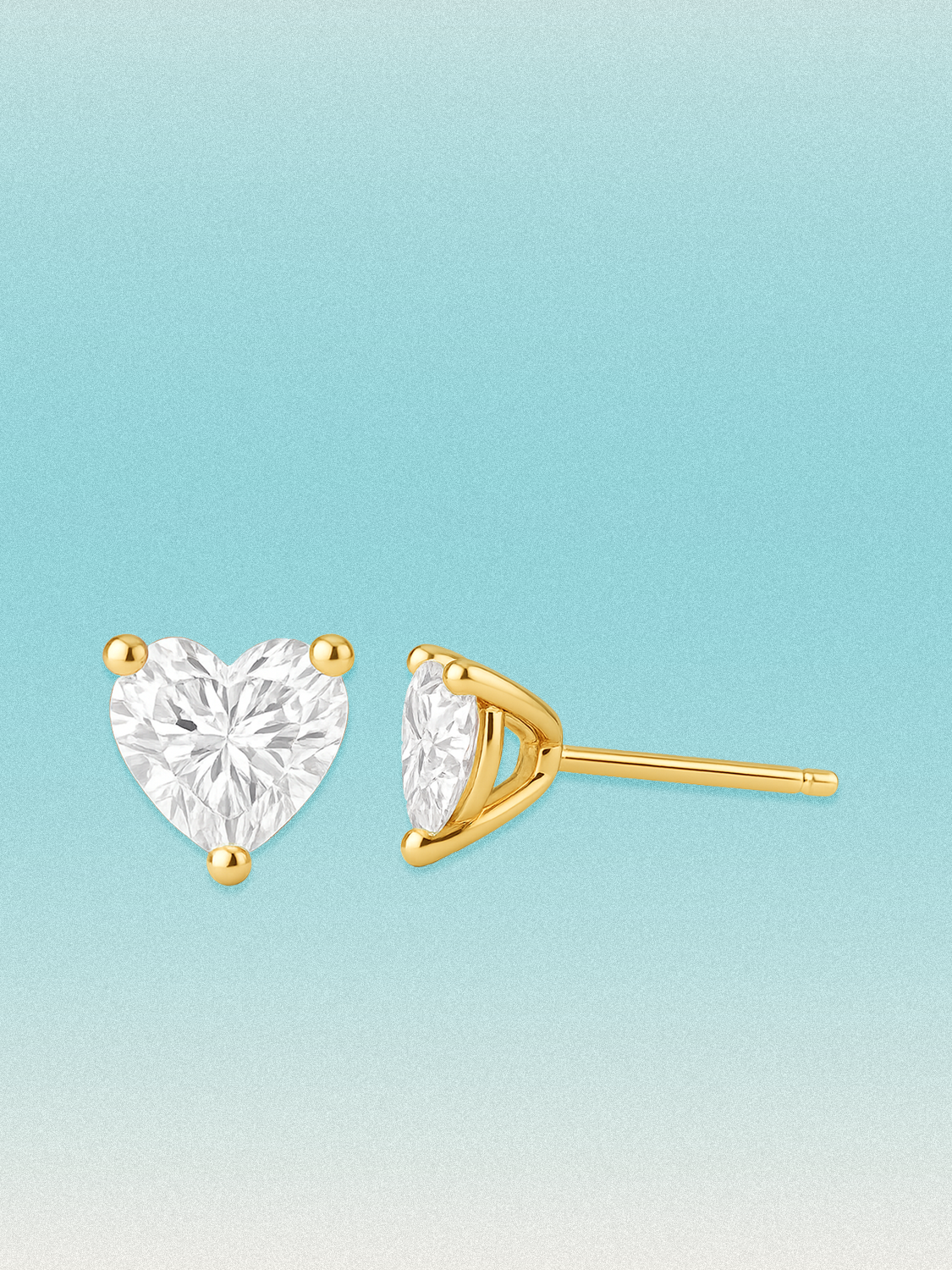 Heart Cut Lab Diamond Grown Diamond Stud Earrings