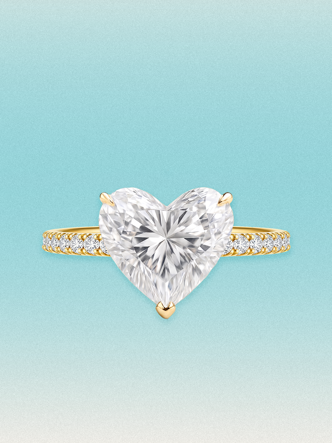 Heart Cut Solitaire Hidden Halo Lab Grown Diamond Engagement Ring
