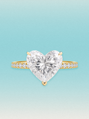 Heart Cut Solitaire Hidden Halo Lab Grown Diamond Engagement Ring