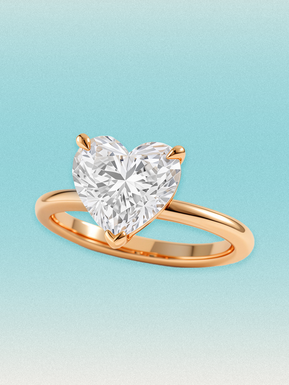 Heart Cut Solitaire Lab Grown Diamond Engagement Ring