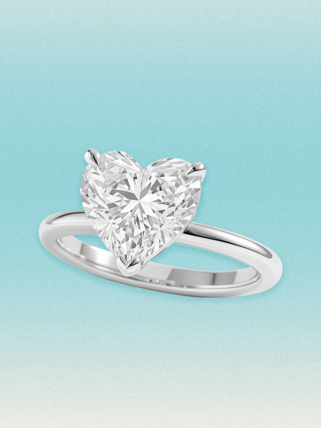 Heart Cut Solitaire Lab Grown Diamond Engagement Ring