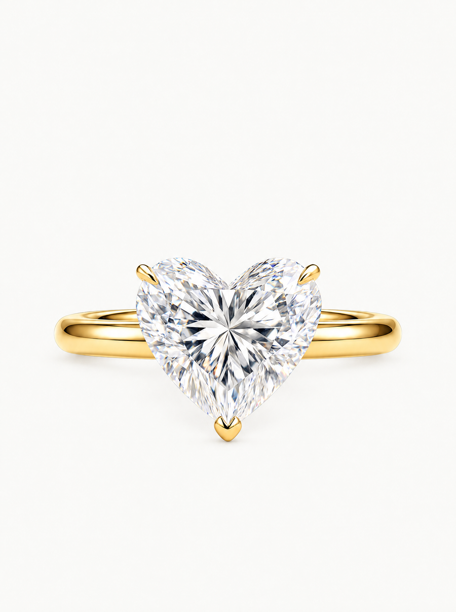 Heart Cut Solitaire Lab Grown Diamond Engagement Ring