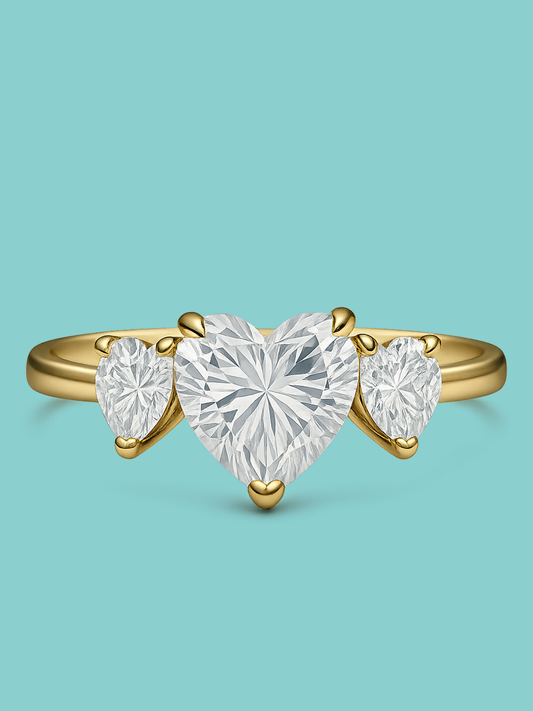 Heart Cut Three-Stone Engagement Ring