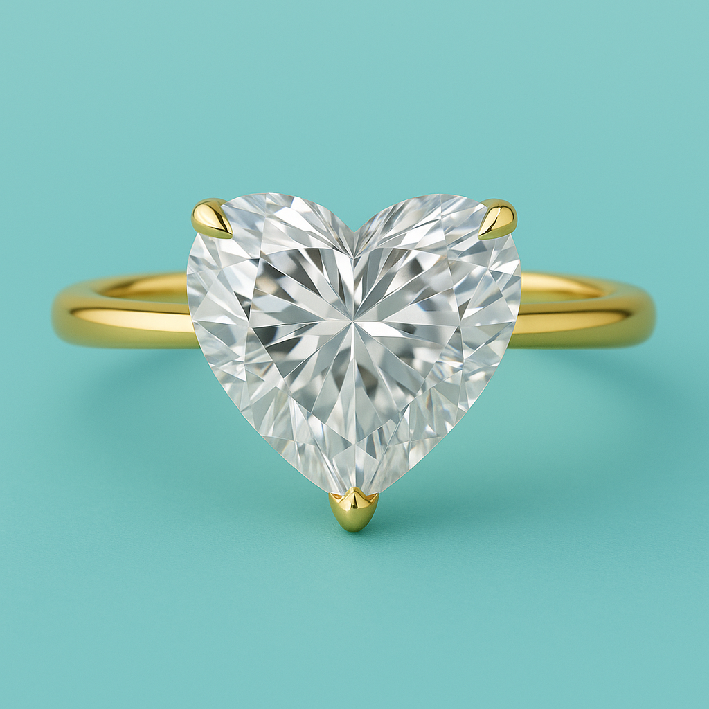 Daisy Heart Engagement Ring: GIA