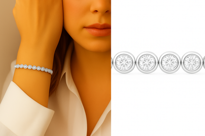 Bezel Tennis Bracelet 14K (7 inch)