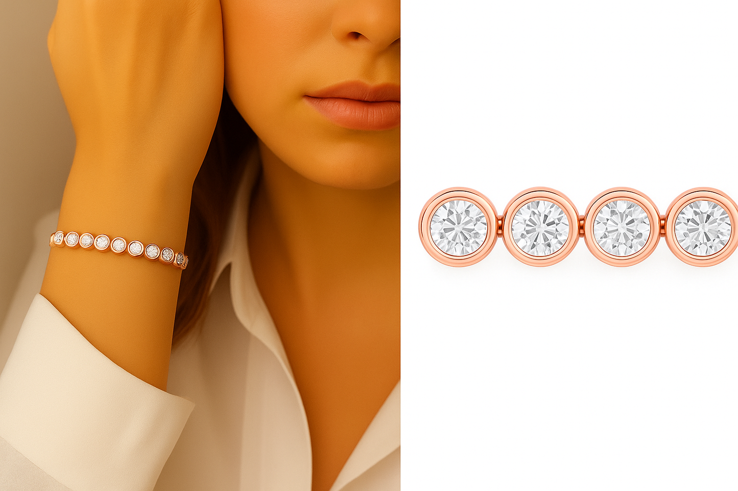 Bezel Tennis Bracelet 14K (7 inch)