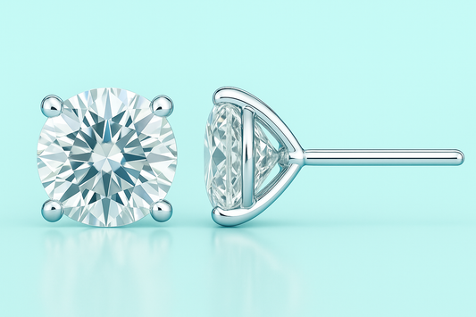 Round Stud Earrings: GIA