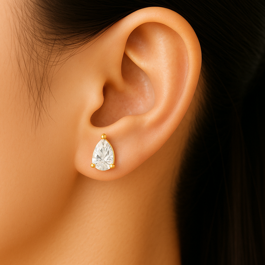 Pear Stud Earrings: GIA