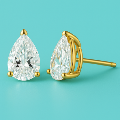 Pear Stud Earrings: GIA