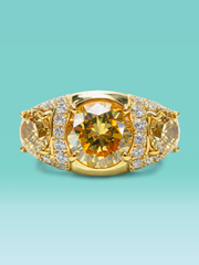 Iconic Yellow Lab Diamond Statement Ring