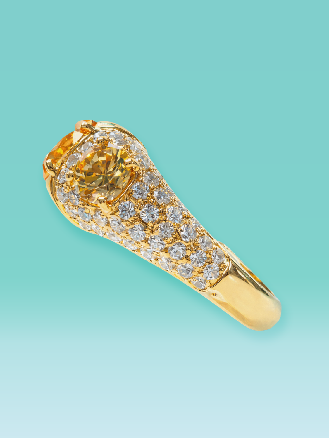 Iconic Yellow Lab Diamond Statement Ring