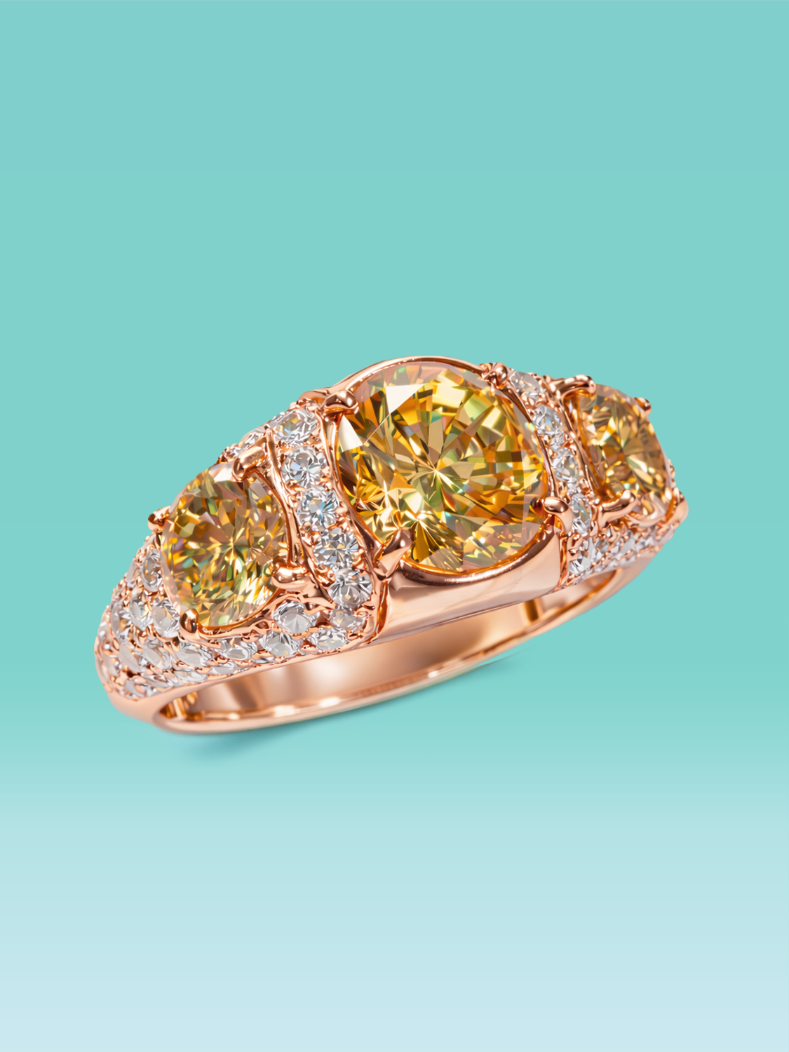 Iconic Yellow Lab Diamond Statement Ring
