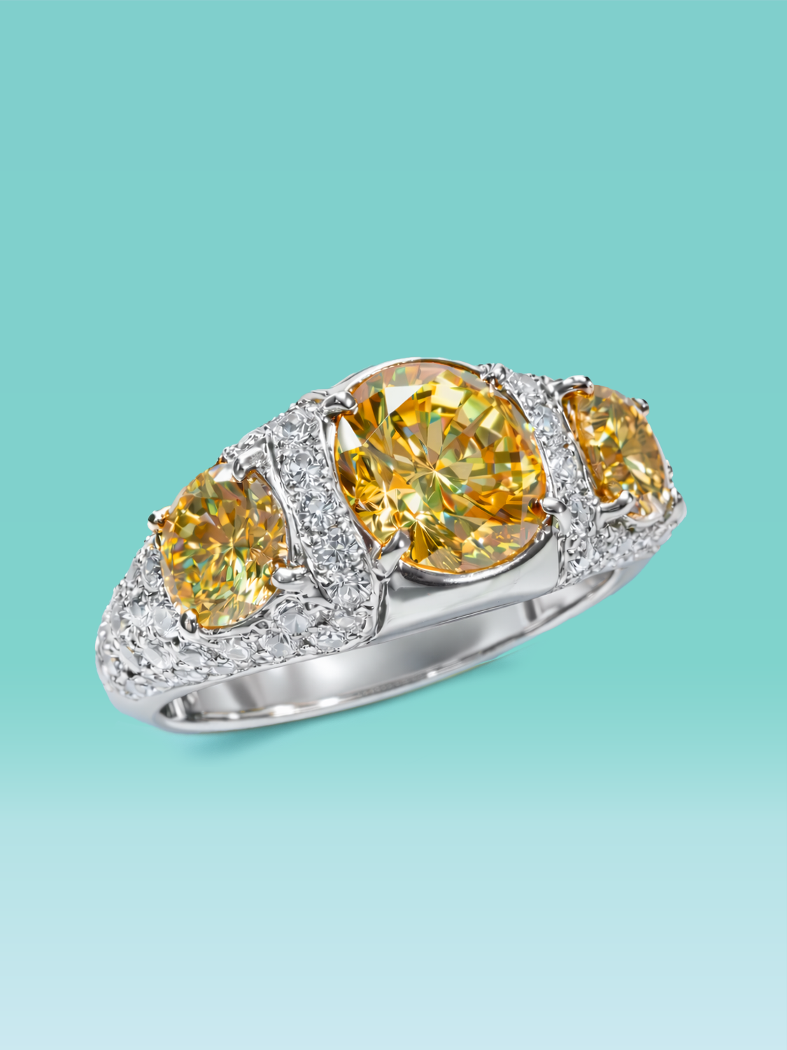 Iconic Yellow Lab Diamond Statement Ring