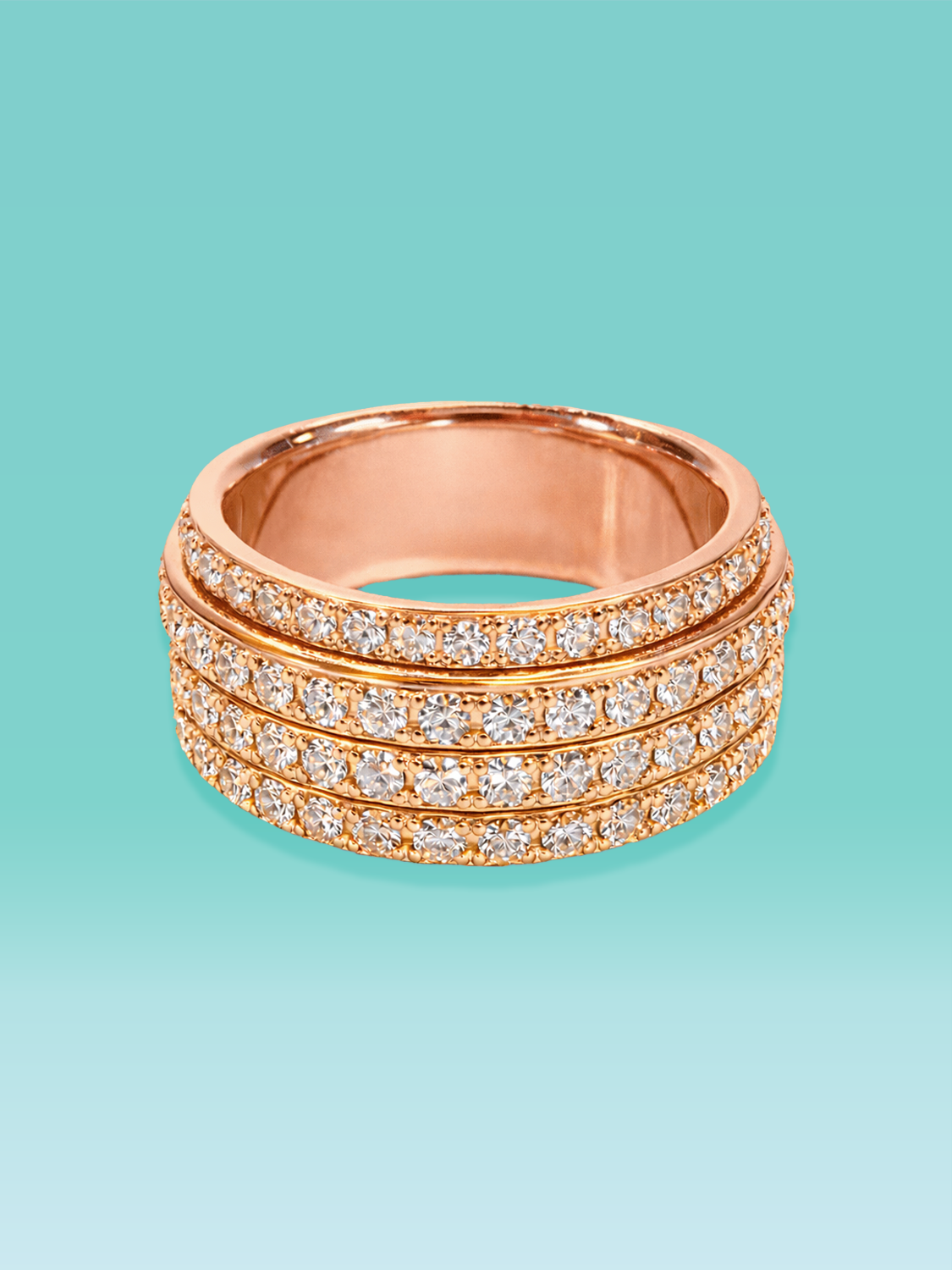 Layered Style Belle Prong Lab Diamond Bold Ring