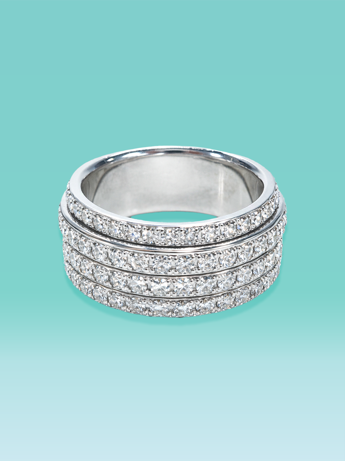 Layered Style Belle Prong Lab Diamond Bold Ring