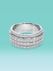 Layered Style Belle Prong Lab Diamond Bold Ring