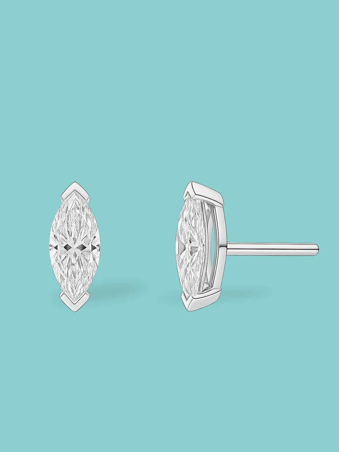 Marquise Cut Lab Diamond Stud Earrings