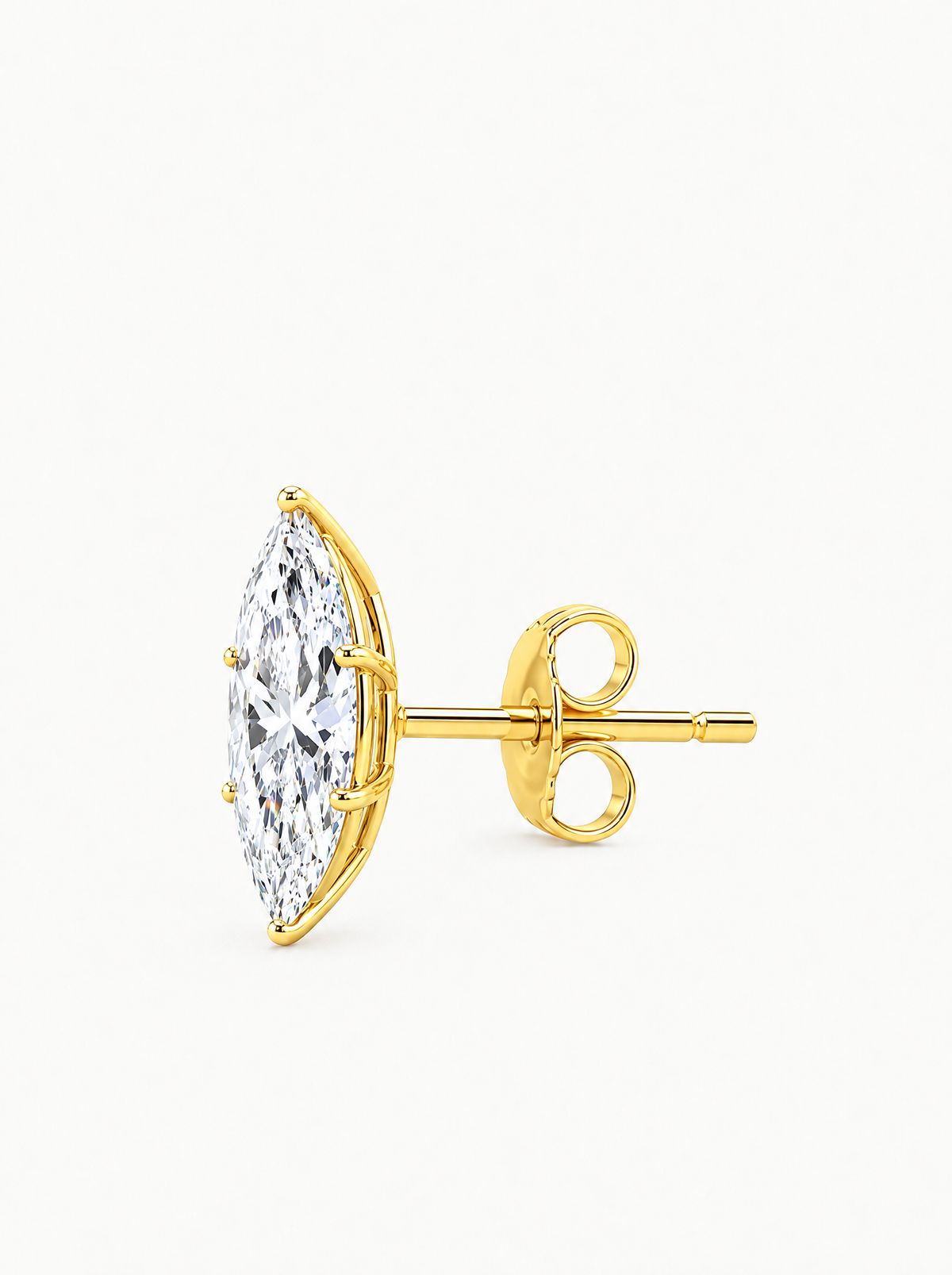 Marquise Cut Lab-Grown Diamond Stud Earrings, with push back earring backs — Bow Tie Lab Diamonds
