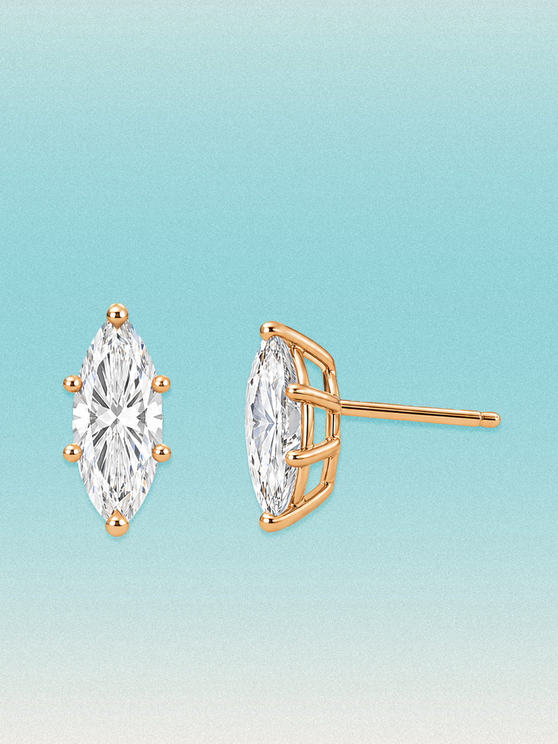 Marquise Cut Lab Diamond Grown Diamond Stud Earrings