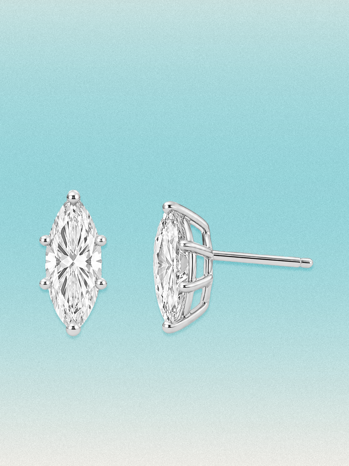 Marquise Cut Lab Diamond Grown Diamond Stud Earrings