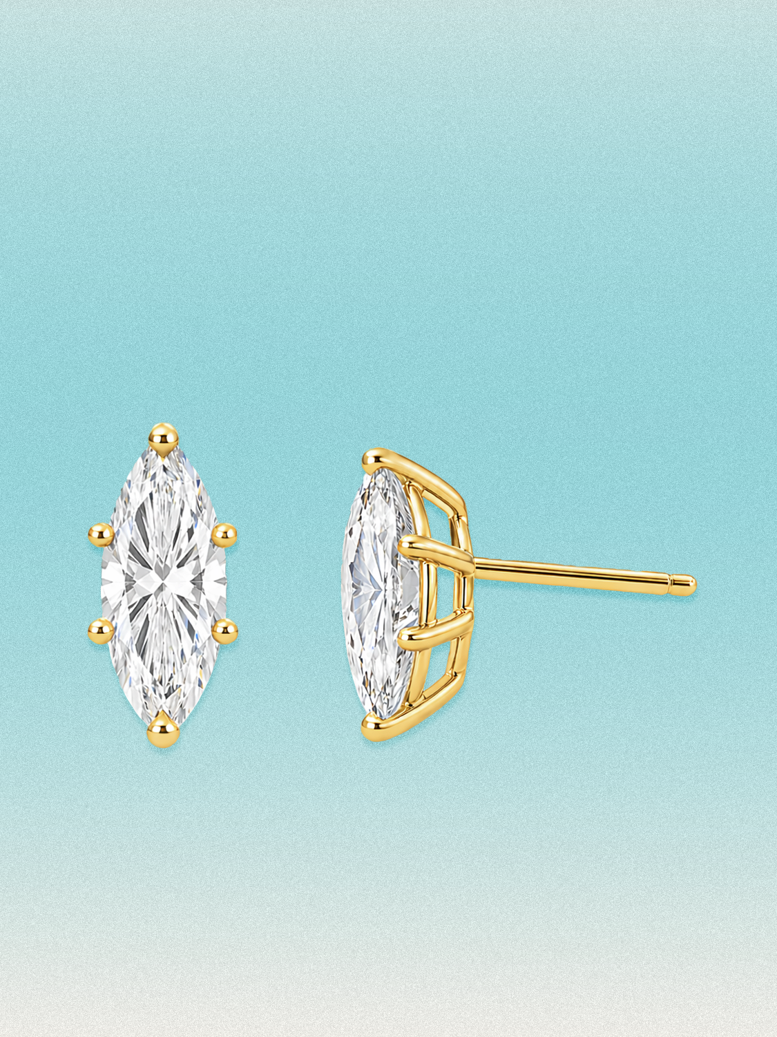 Marquise Cut Lab Diamond Grown Diamond Stud Earrings