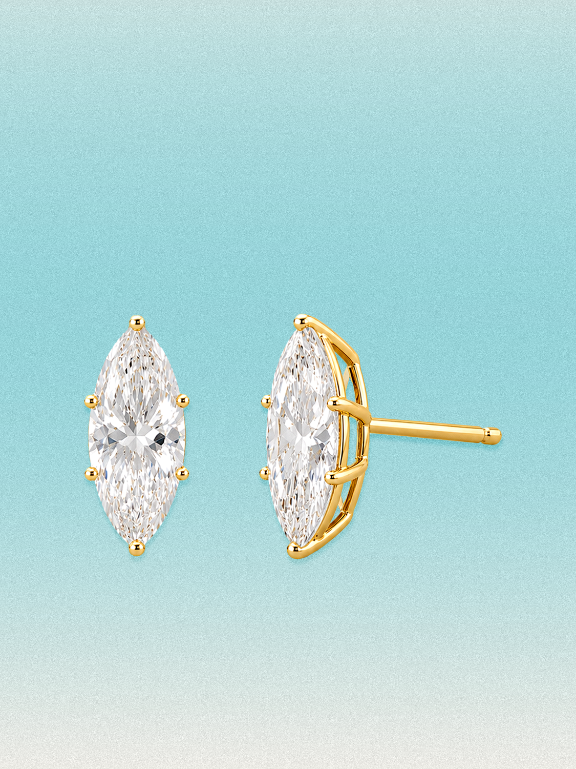 Marquise Cut Lab Grown Diamond Stud Earrings