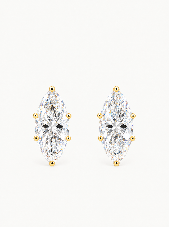 Marquise Cut Lab Grown Diamond Stud Earrings