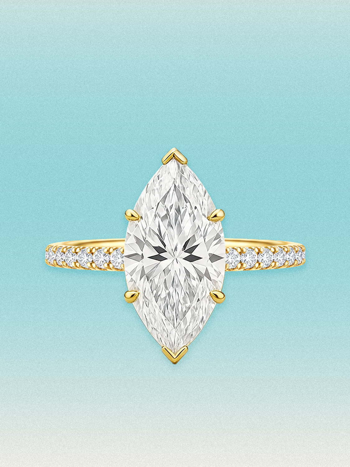 Marquise Cut Solitaire Hidden Halo Lab Grown Diamond Engagement Ring