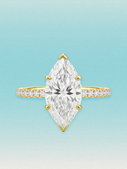 Marquise Cut Solitaire Hidden Halo Lab Grown Diamond Engagement Ring