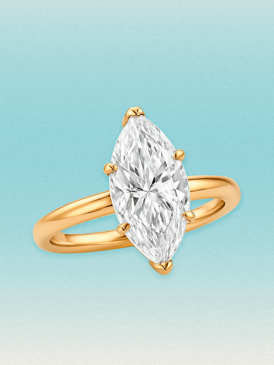 Marquise Cut Solitaire Lab Grown Diamond Engagement Ring