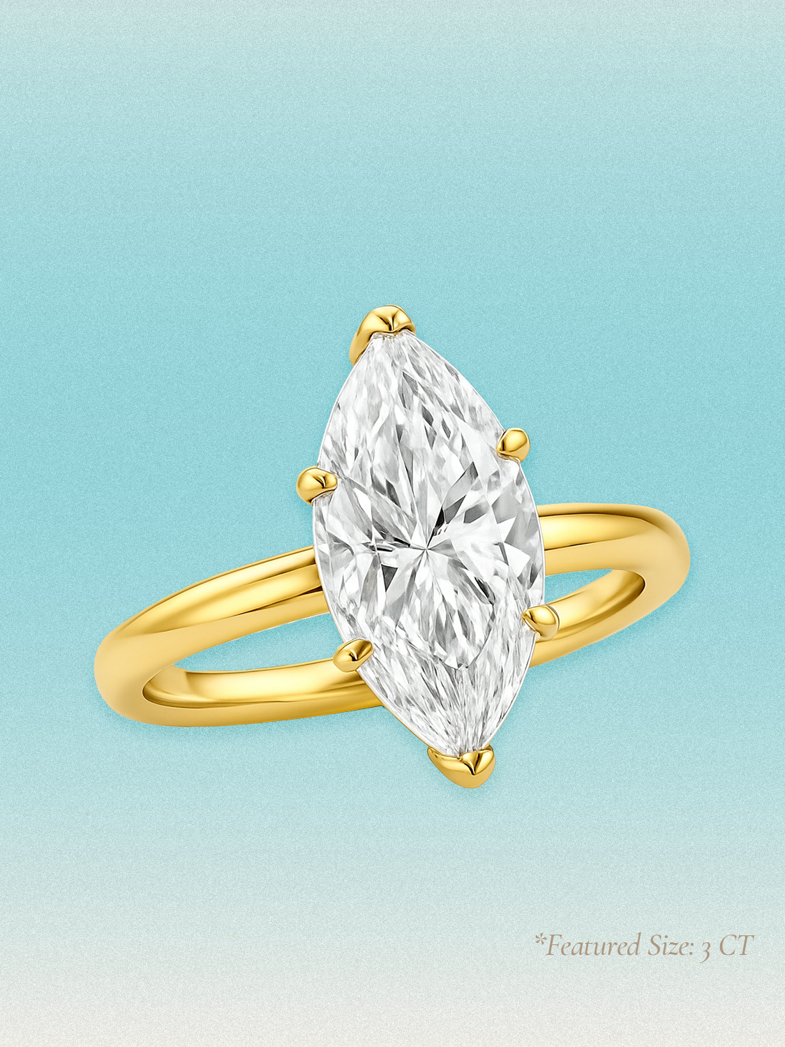Marquise Cut Solitaire Lab Grown Diamond Engagement Ring