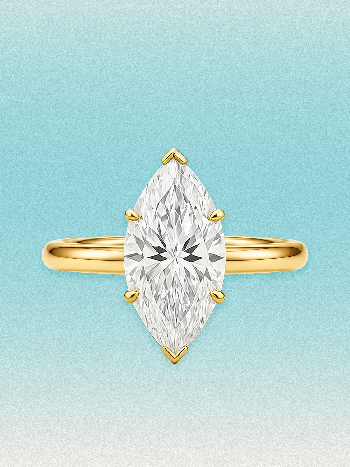 Marquise Cut Solitaire Lab Grown Diamond Engagement Ring
