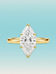 Marquise Cut Solitaire Lab Grown Diamond Engagement Ring