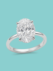 Oval Cut Solitaire Lab Diamond Engagement Ring