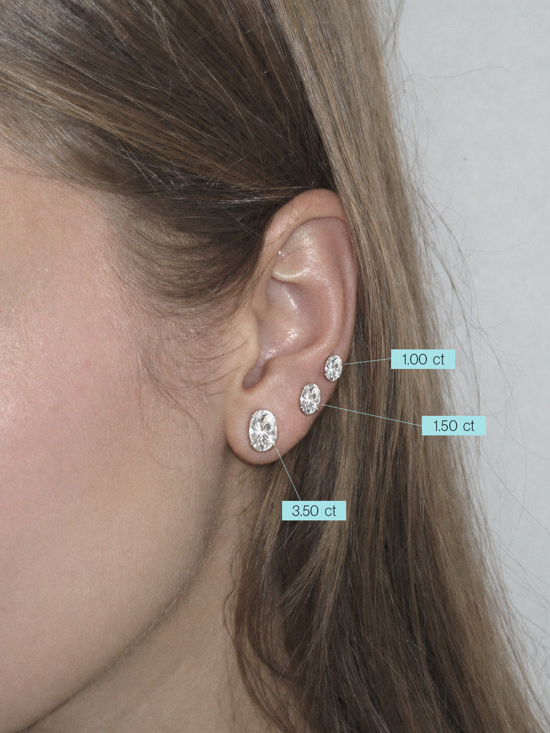 Oval Cut Lab Diamond Grown Diamond Stud Earrings