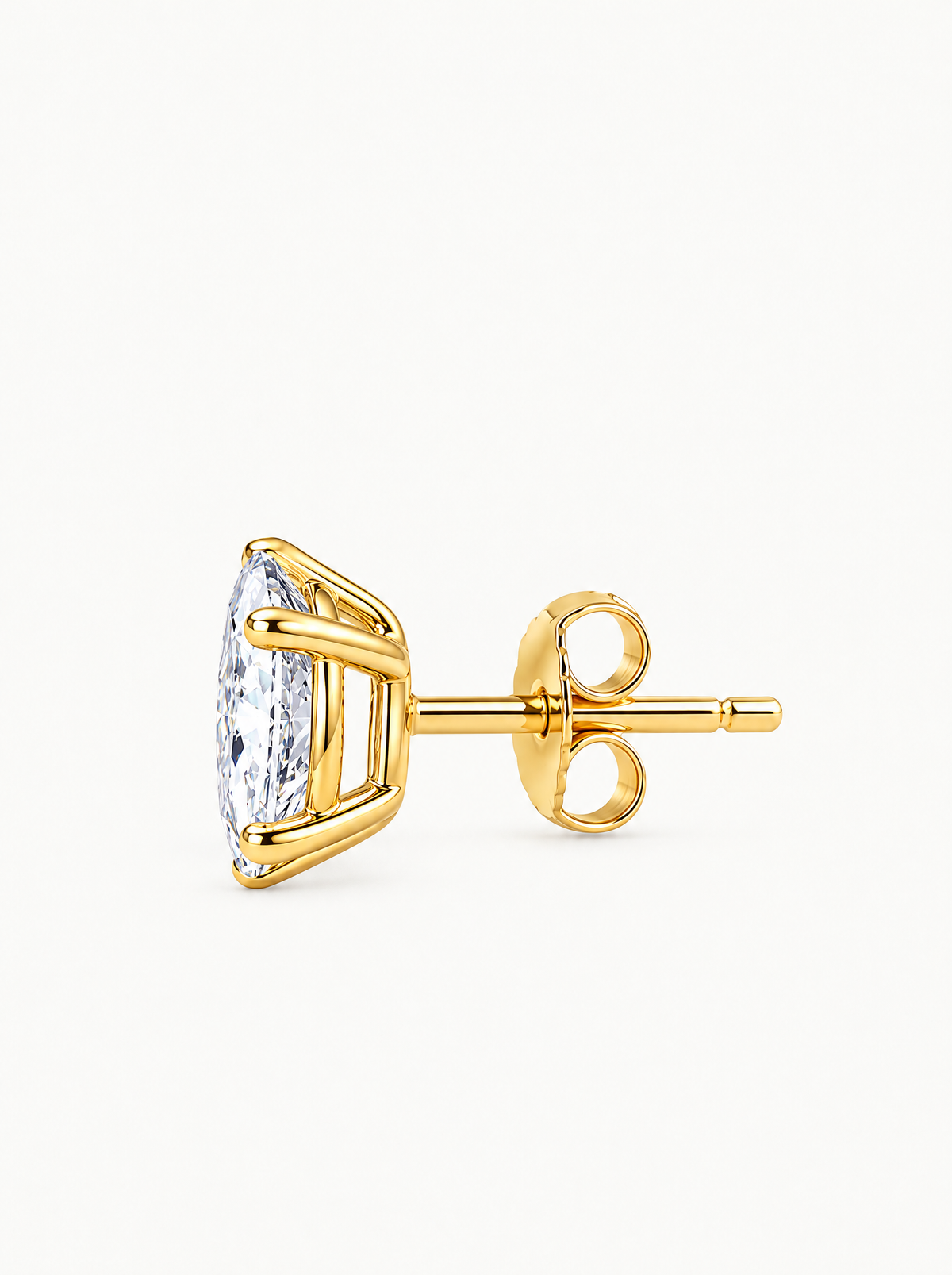Oval Cut Lab-Grown Diamond Stud Earrings, with push back earring backs — Bow Tie Lab Diamonds