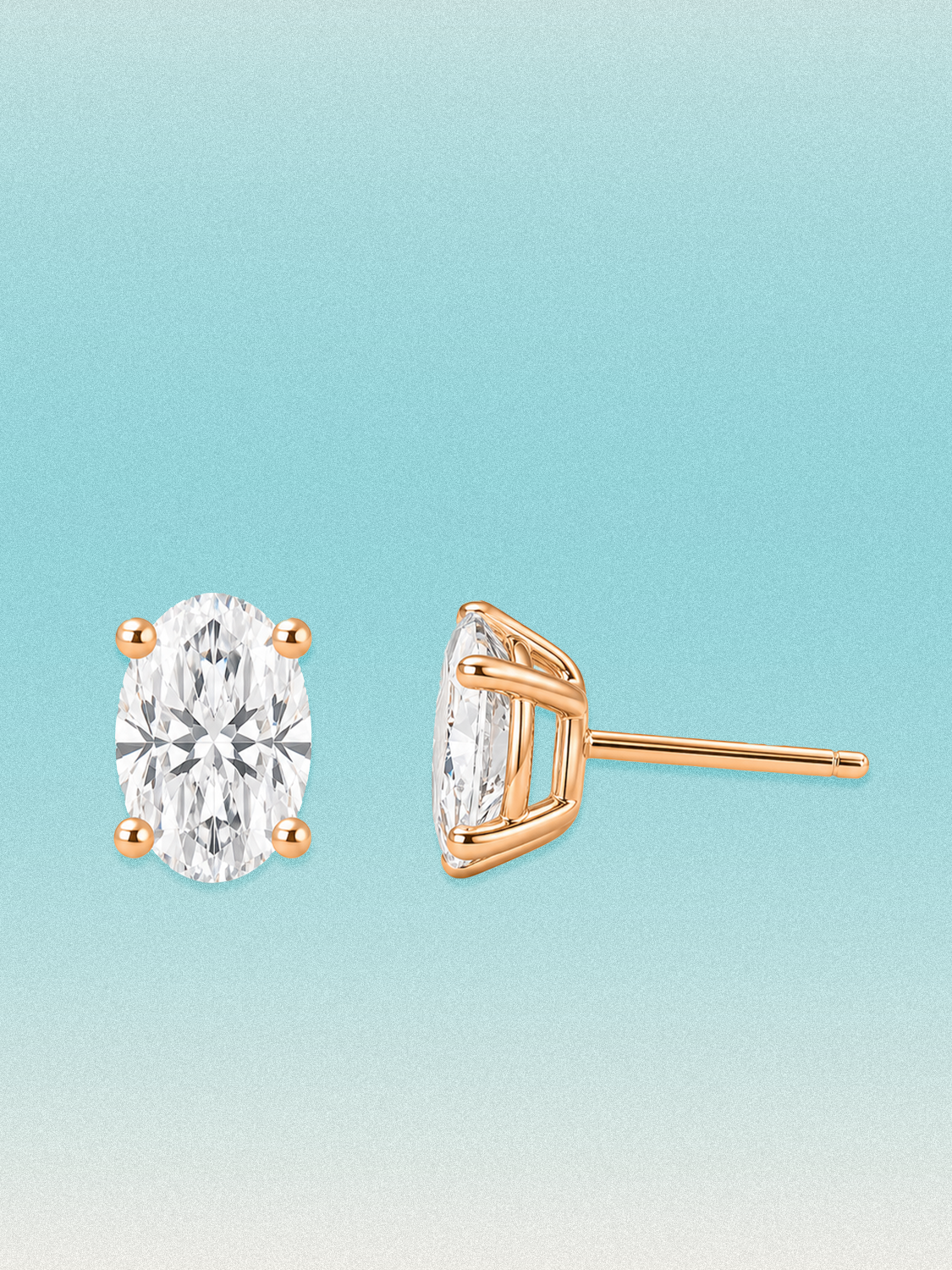 Oval Cut Lab Diamond Grown Diamond Stud Earrings