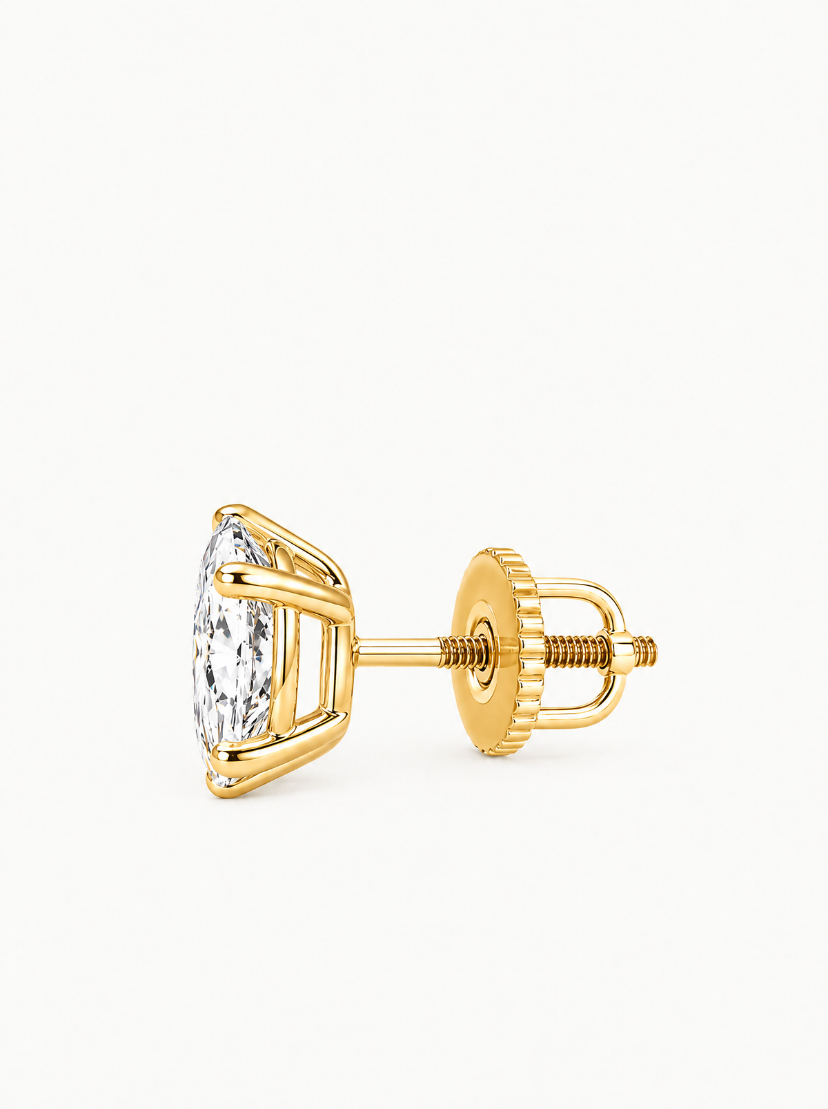 Oval Cut Lab-Grown Diamond Stud Earrings, with screw back earring backs — Bow Tie Lab Diamonds