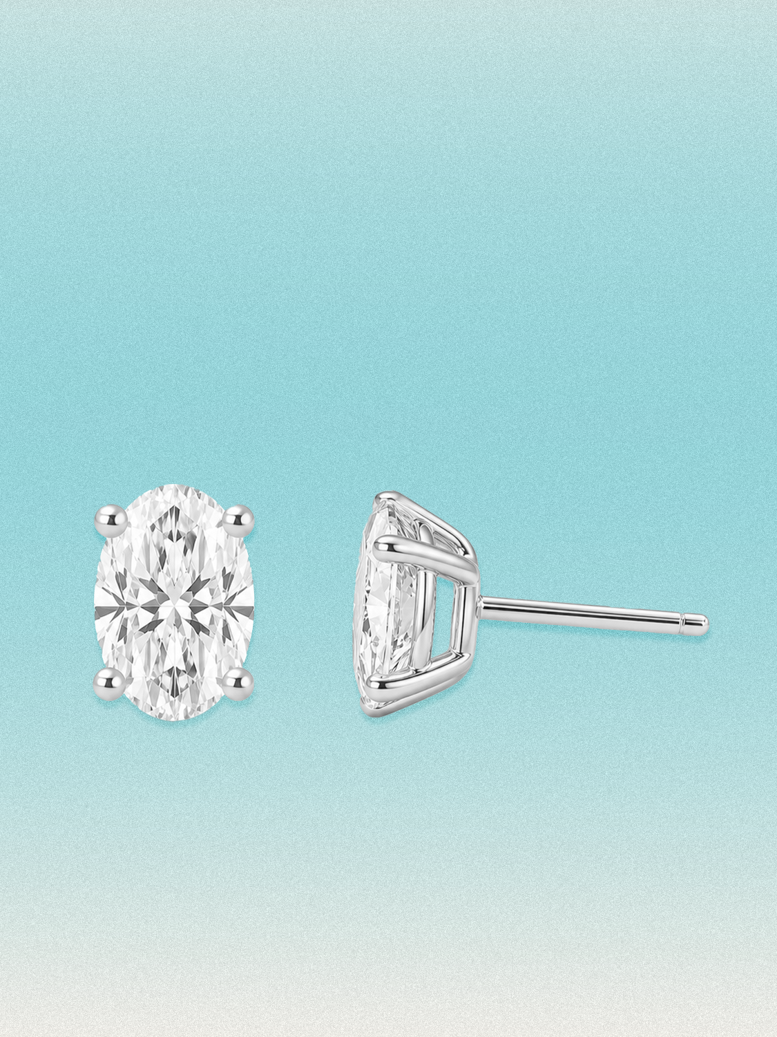 Oval Cut Lab Diamond Grown Diamond Stud Earrings