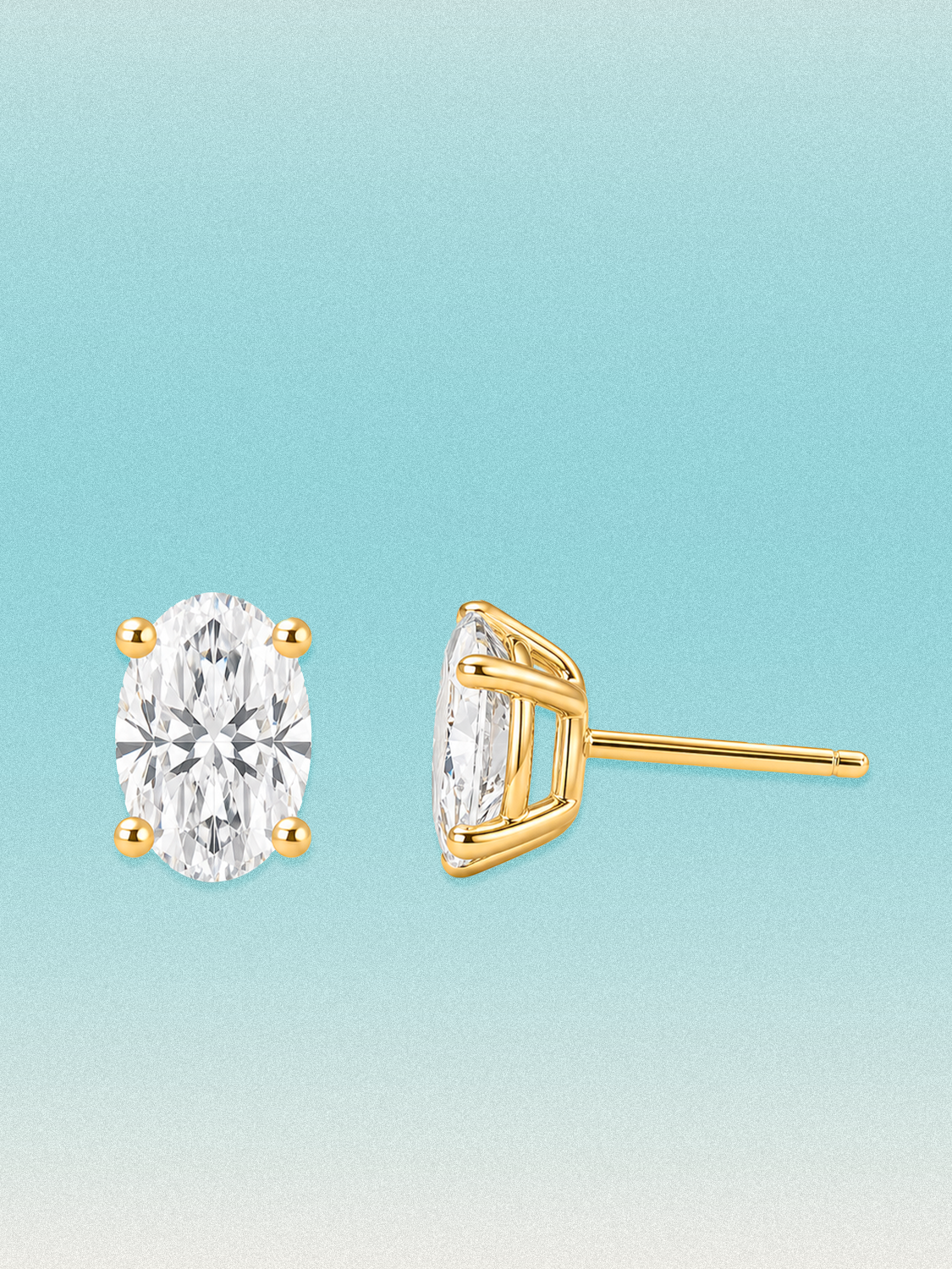Oval Cut Lab Diamond Grown Diamond Stud Earrings