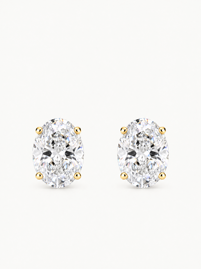 Oval Cut Lab Grown Diamond Stud Earrings